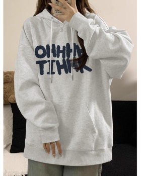 Complex hooded cotton antique silver hoodie for women