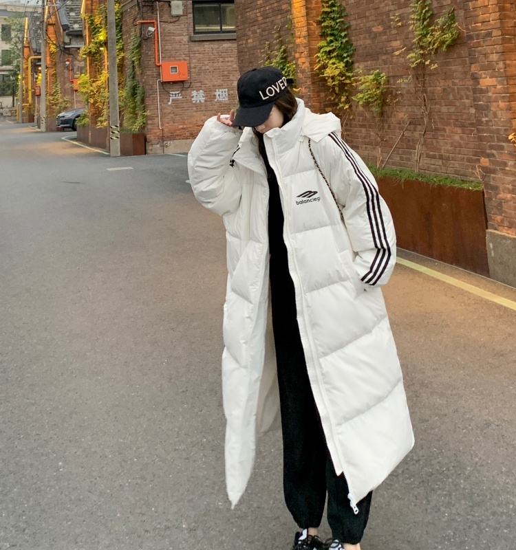 Hooded winter exceed knee Korean style Casual cotton coat