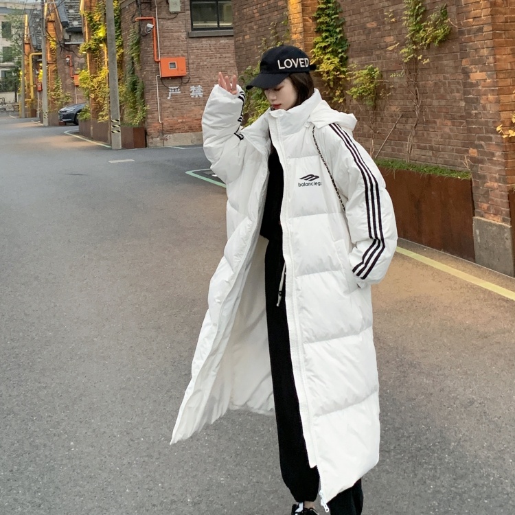 Hooded winter exceed knee Korean style Casual cotton coat