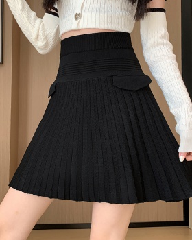 Woolen yarn high waist short skirt slim skirt