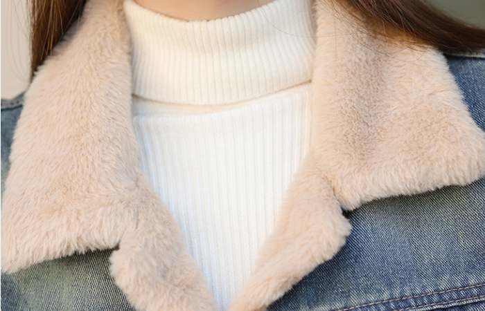 Cotton denim vest plus velvet wears outside waistcoat