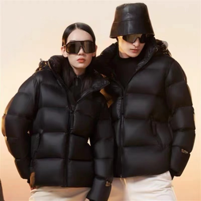 Thick couples cotton hooded down coat for women