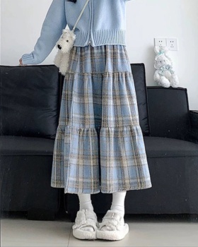 High waist cake skirt blue long skirt for women