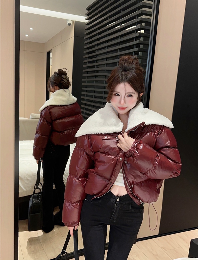 Korean style down short shawl removable winter down coat