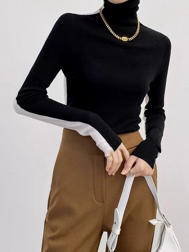 Bottoming France style pullover tops light luxury slim sweater