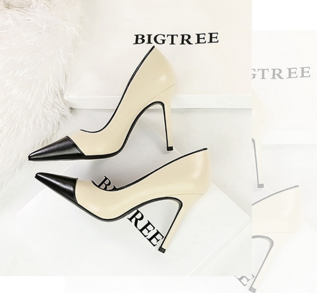 Simple low high-heeled shoes European style shoes for women