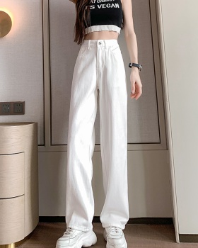 White loose wide leg pants high waist high quality long pants