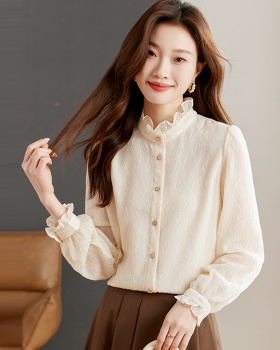 Spring long sleeve tops Korean style shirt for women