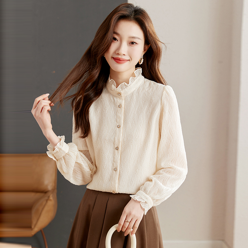Spring long sleeve tops Korean style shirt for women