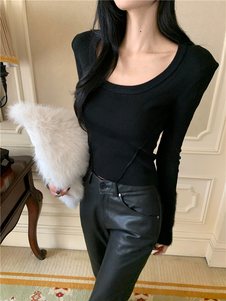 Thermal long sleeve bottoming shirt short tops for women