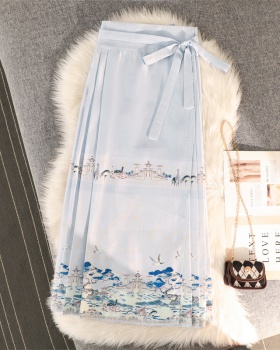 A slice frenum Han clothing jacquard satin skirt