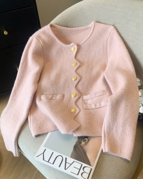 Autumn and winter round neck sweater sweet spring coat
