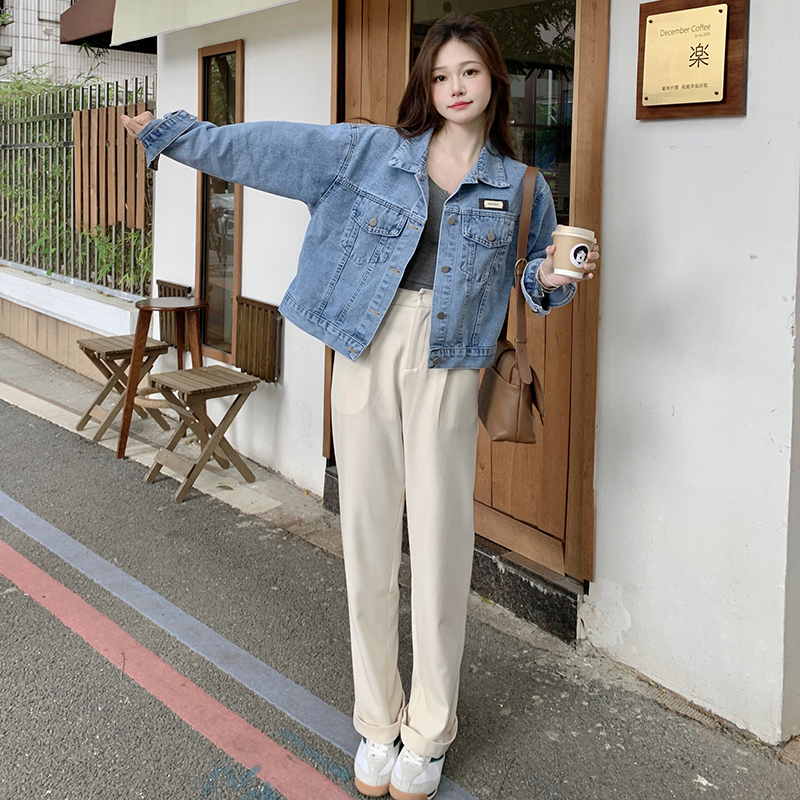 All-match denim Casual coat washed spring and autumn tops