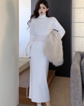 Bottoming chanelstyle dress exceed knee sweater dress for women