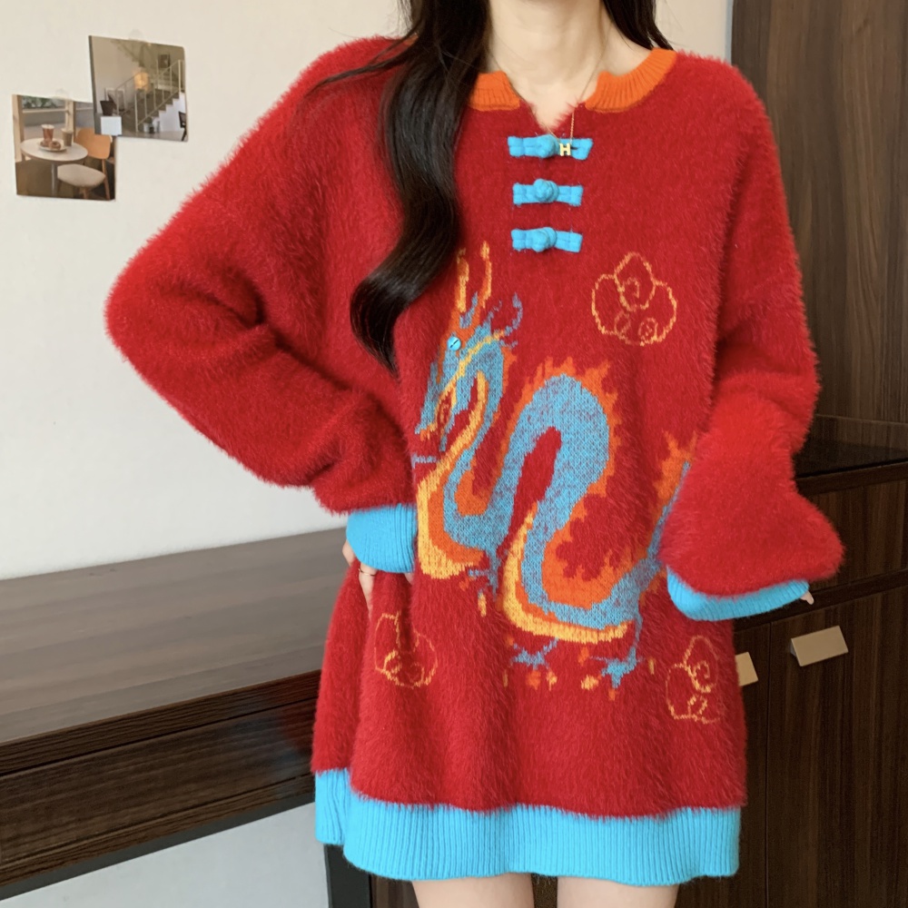 Couples Chinese style spring sweater for women