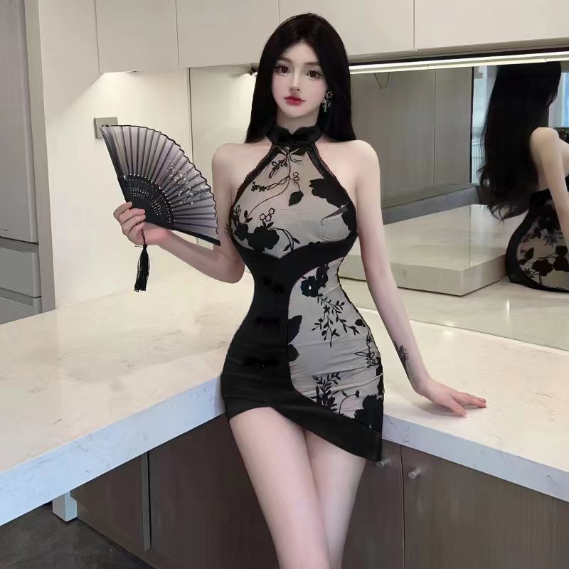Splice dress package hip cheongsam for women
