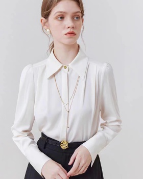With necklace shirt spring small shirt for women