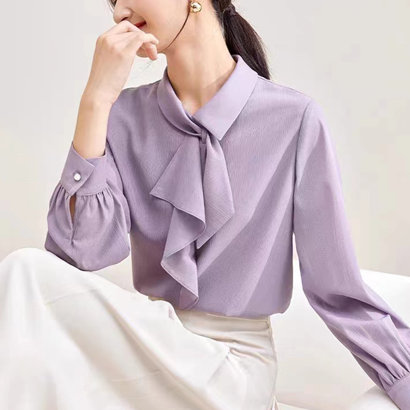 Long sleeve tops spring bottoming shirt for women