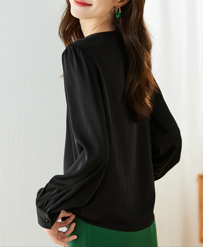 Long sleeve small shirt chiffon shirt for women