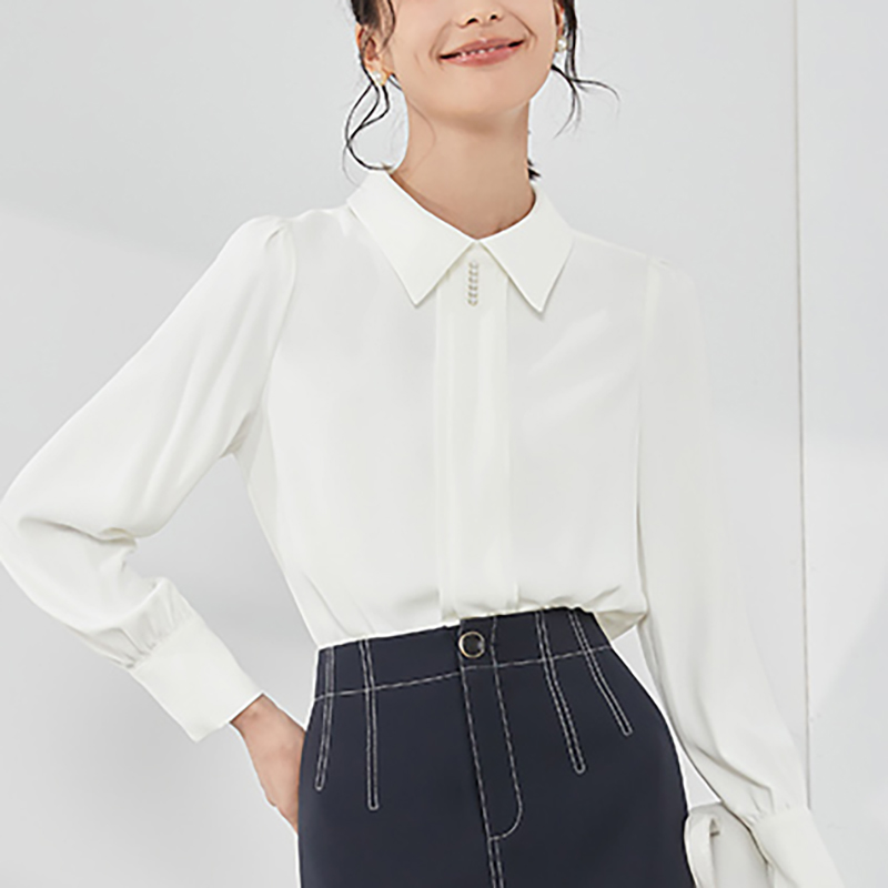 Loose spring and autumn shirt commuting long sleeve tops