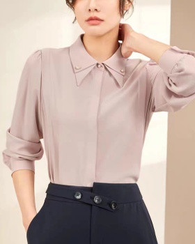 Pink spring and autumn tops long sleeve shirt for women