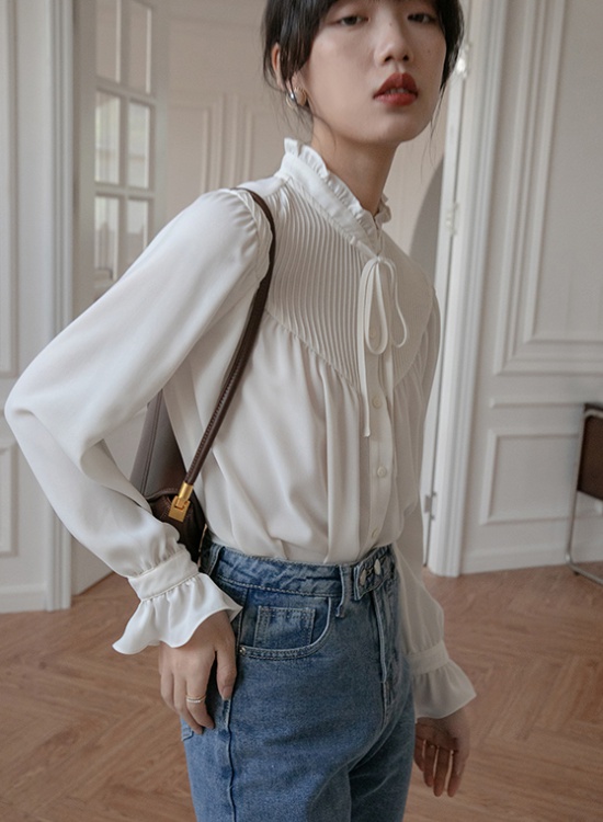 France style shirt spring small shirt for women