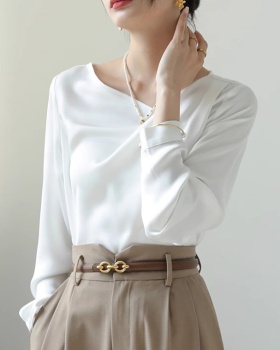 Satin temperament shirt France style tops for women