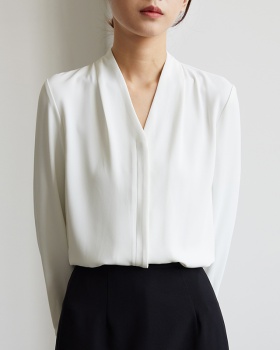 V-neck spring tops temperament shirt for women