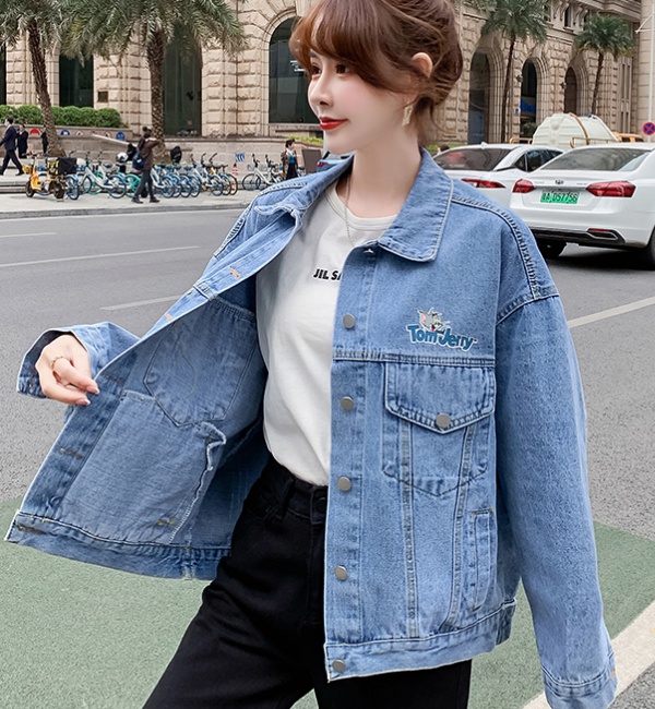 Korean style spring and autumn coat loose tops for women