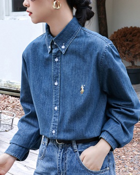 American style pony coat Casual embroidery shirt for women