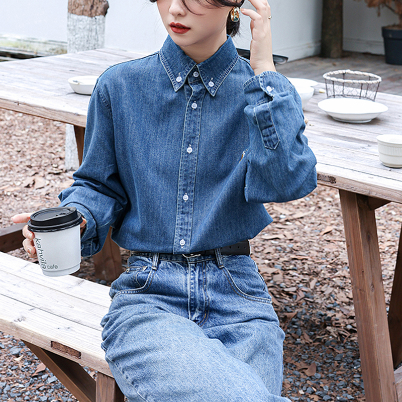 American style pony coat Casual embroidery shirt for women