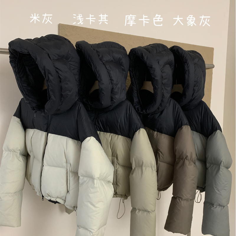Down winter coat hooded thick bread clothing for women