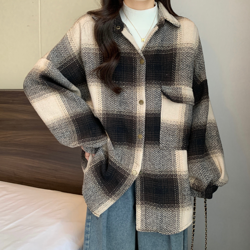 Spring loose thick Korean style lazy shirt for women