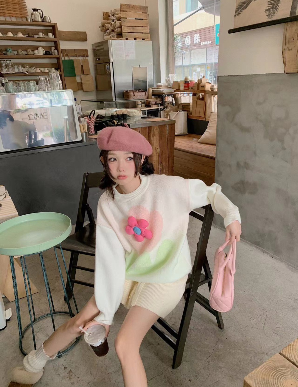 Colors sweet Korean style all-match pullover sweater