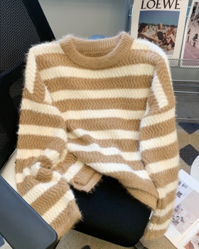 Stripe loose sweater Japanese style tops for women