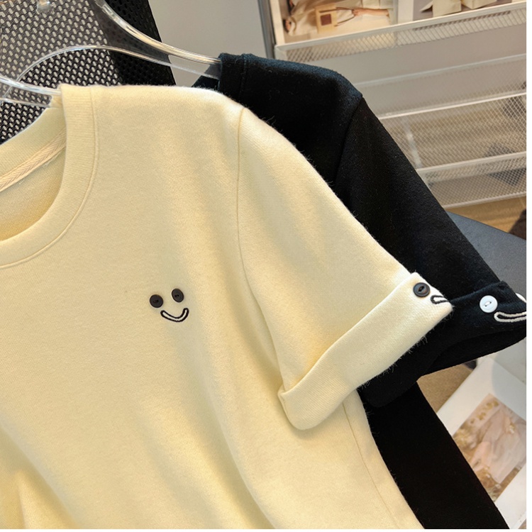 Smiley Casual T-shirt all-match tops for women