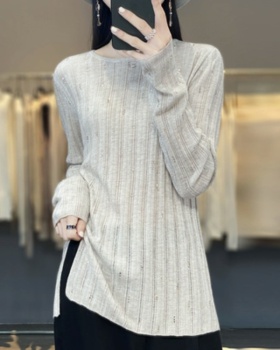 Round neck sweater autumn bottoming shirt for women