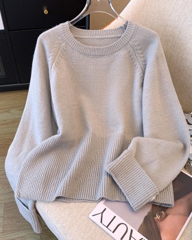 Simple lazy pullover pink Korean style sweater for women