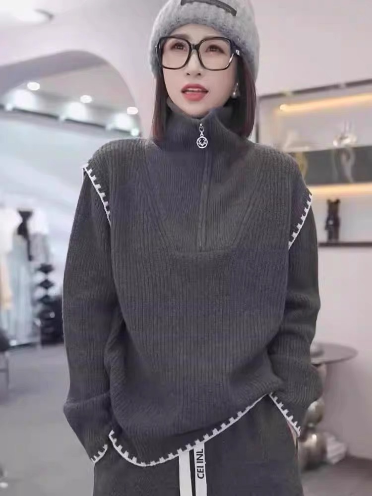 Western style fashion sweater autumn and winter tops for women