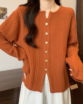 V-neck large yard Western style split sweater for women