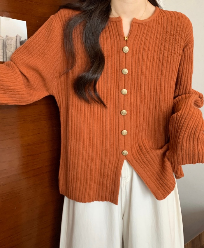 V-neck large yard Western style split sweater for women