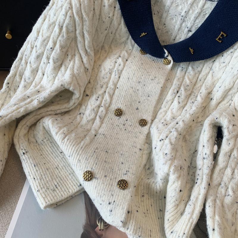 Western style knitted cardigan light luxury spring tops