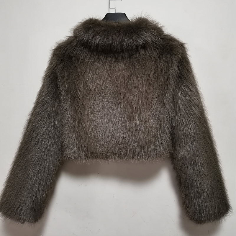 Pink chanelstyle lapel fur coat thermal fox fur elmo jacket