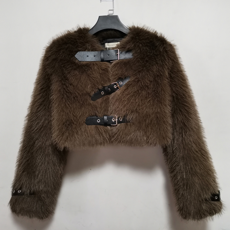 Thick autumn and winter fur coat plush clip cotton coat
