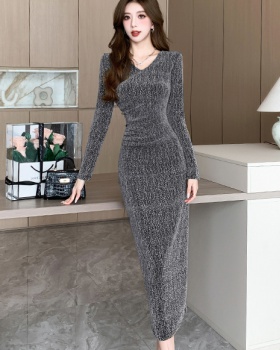 Package hip liangsi long dress V-neck temperament dress for women