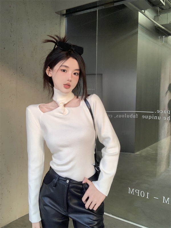Tight hollow bottoming shirt elasticity sweater