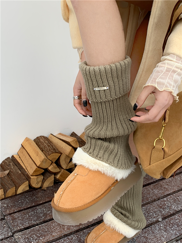 Metal thermal thick spicegirl knitted shoes
