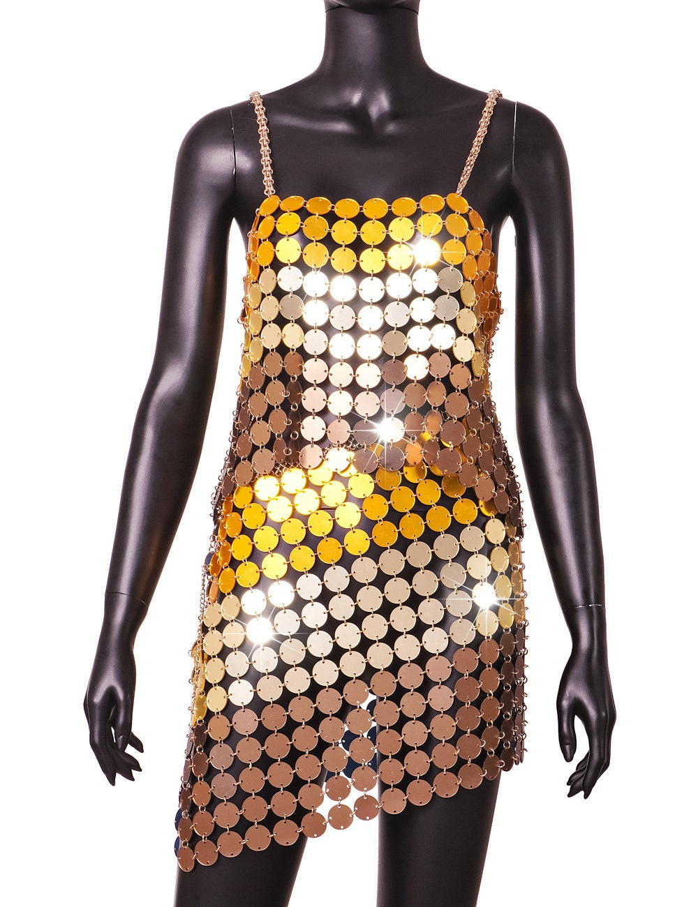 Acrylic summer sequins splice European style skirt a set
