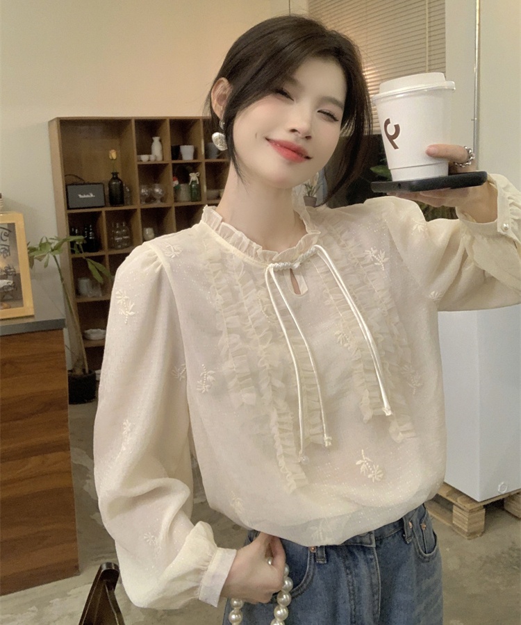 Loose bottoming shirt wood ear shirt for women