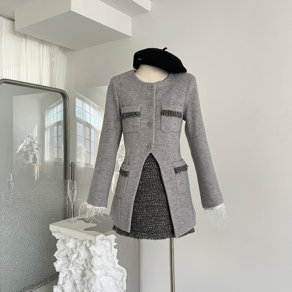 Winter liangsi sweater clip cotton skirt 2pcs set